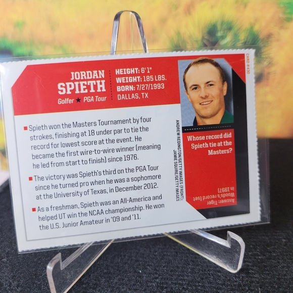 Jordan Spieth Autographed Rookie Card - Picture 5 of 5